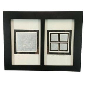 Original Abstract Art Ink Drawing Signed M Collins 9x7 Shadow Box Deep Frame